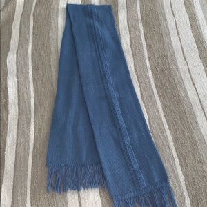 Blue fringe scarf